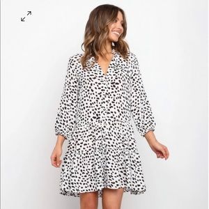Petal + Pup Button Up Black and White Dress